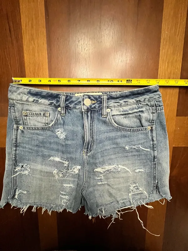 Garage High Waist Distressed Denim Shorts Juniors Size 7 - Image 9