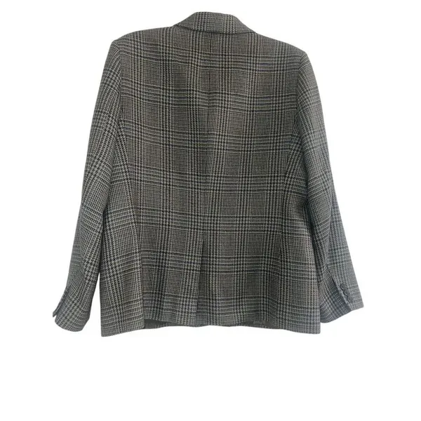 ✨Talbots Wool Sz 14 Blazer Green Beige Plaid Lambswool✨ - Image 4