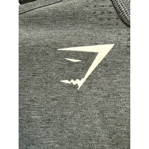 Gymshark Vital Seamless‎ Long Sleeve Crop Top Black Marl Thumbholes B1A3D Medium - Image 4
