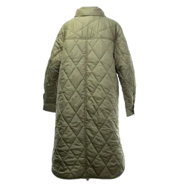H&M NEW Women's Size XXL Green Diamond Quilted Button-Front Shirt Jacket Shacket - Image 3
