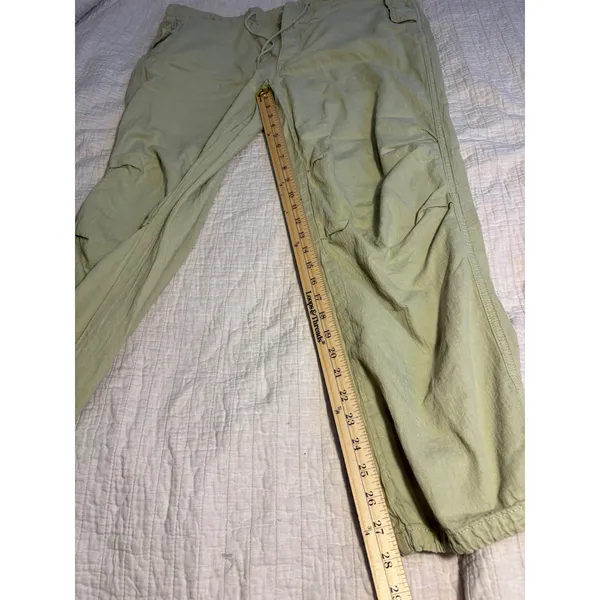 Topshop Sage Green Cotton Linen Blend Utility Jogger Pants Size US 8-10 M - Image 5