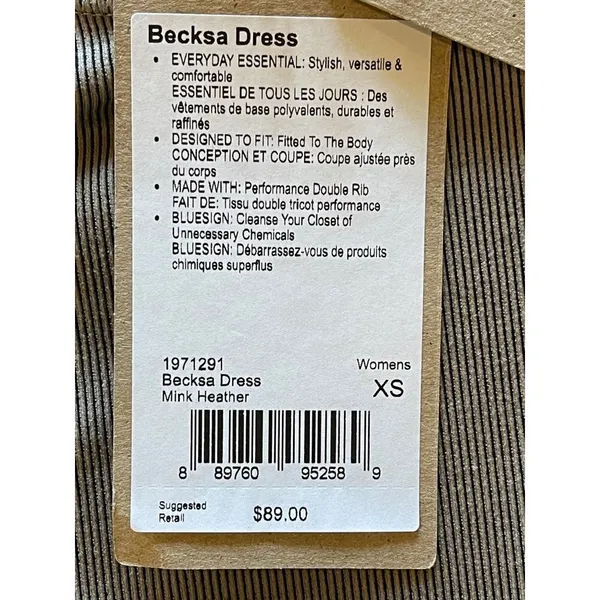 Prana Tan Mink‎ Heather Crew Neck Sleeveless Becksa Dress Size XS - Image 9