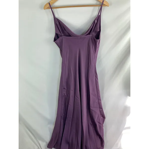 Shein Satin Purple Sleeveless Scoop Neck Maxi Dress Size Large - Image 4