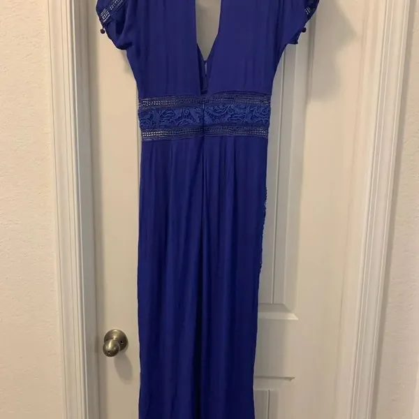 The Jetset Diaries Iris Blue Jumpsuit Size 6 Crochet Embellishments - Image 6