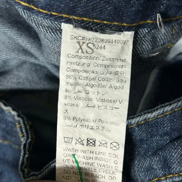 Womens Jeans XS 26 x 31 Blue Medium Wash Wide‎ Leg High Rise Denim Y2K 90s Boho - Image 3