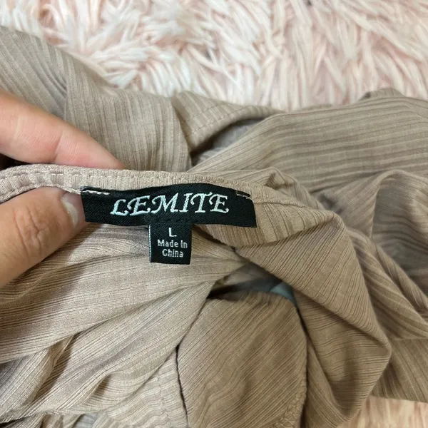 Shorts and top two piece set Tan Size L - Image 5