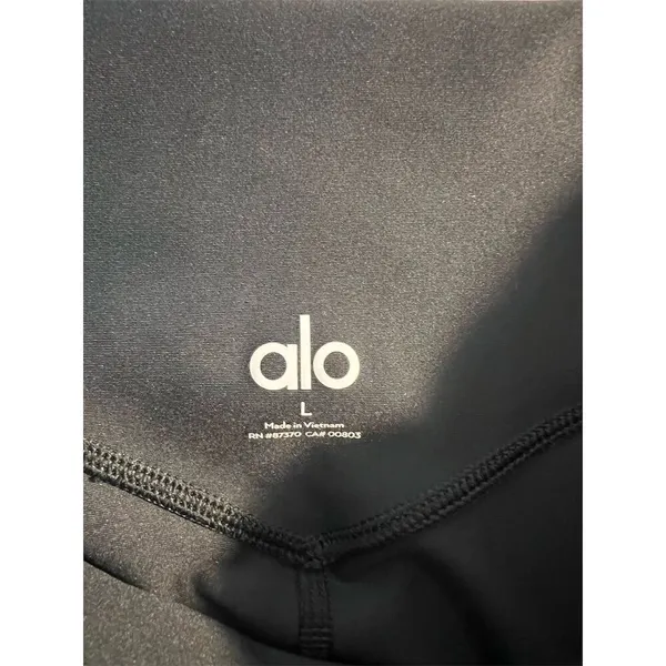 Alo Yoga Women's Airlift High Waist Capri Celeste Leggings Black Mesh Size L - Image 5