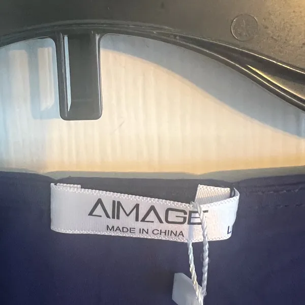 AIMAGE Navy Blue Ruffle Sleeves Mini Dress Size Large NWT NEW - Image 3