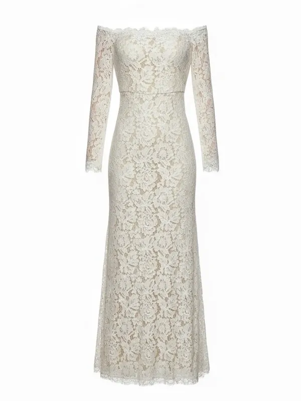 LULUS Romance Dreamer Lace Off-the-Shoulder Dress, White, 2X - Image 2