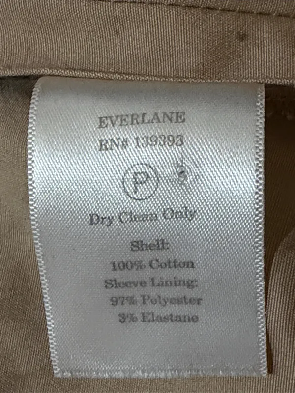 Everlane Beige Double-Breasted Trench Coat 100 percent cotton size M EUC - Image 6