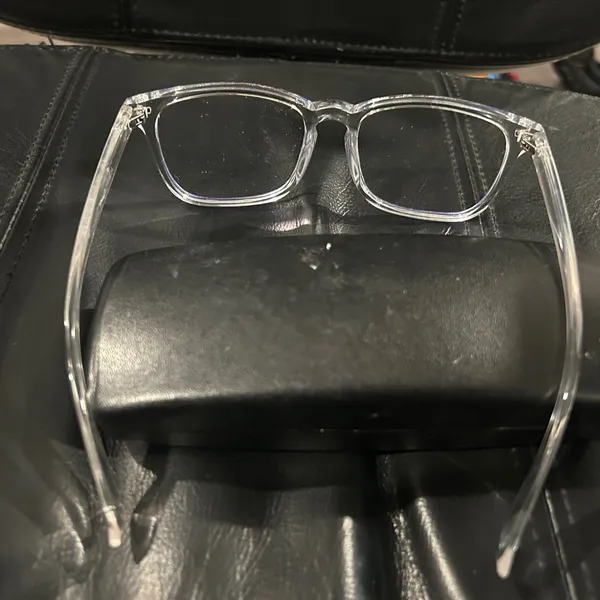 Clear Frame Glasses Clear Lens Ready to Wear Gray - Image 2