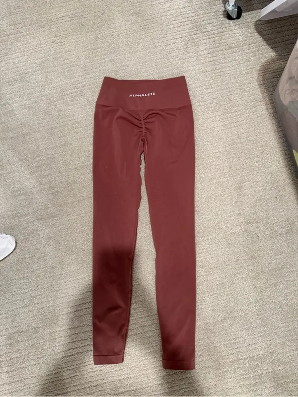 Alphalete Women's Maroon High-Waist Leggings - Image 2