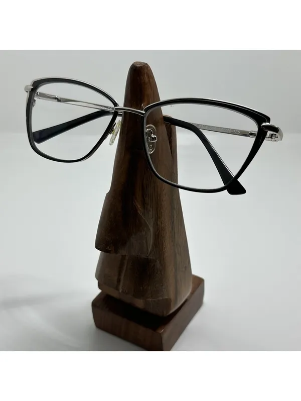 TIJN Cat Eye Black & Silver Prescription Glasses Frames with Case - Image 2