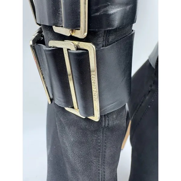 Herve Leger Runway High Heel Boots Suede/Leather Black 35.5 EU 5 US - Image 5