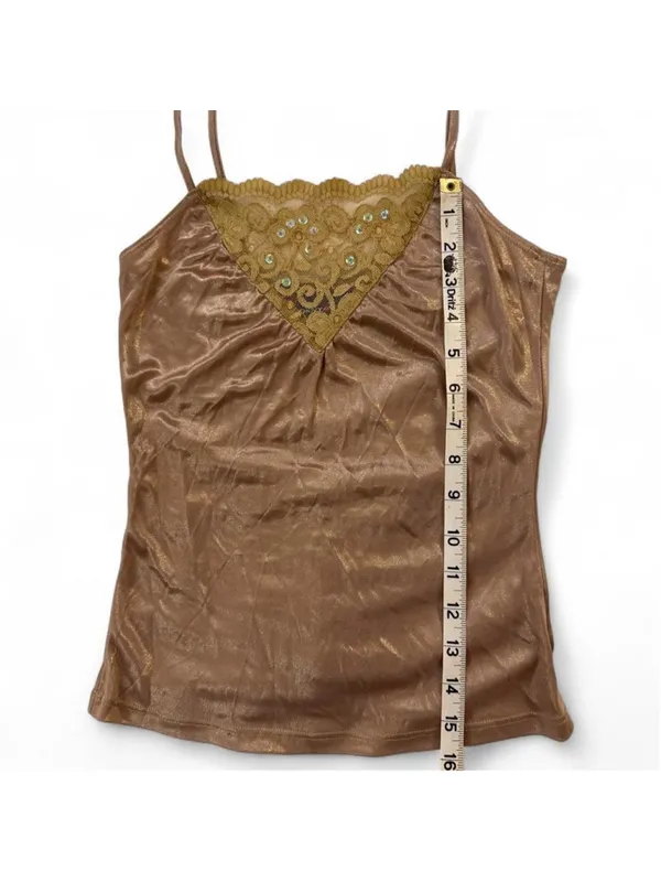 DKNY gold sequin tank top - Image 8
