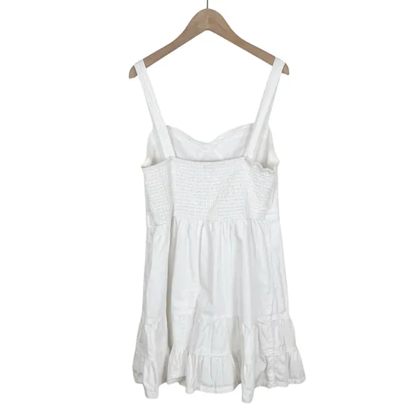 American Eagle Corset Smocked Back Fit & Flare Mini Dress in White Size Large - Image 3