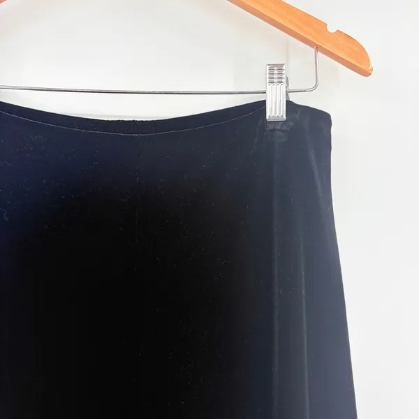 Alex Evenings Velvet Wide Leg Pull On Pants Sz M Black Holiday Quiet Luxury 90s - Image 5