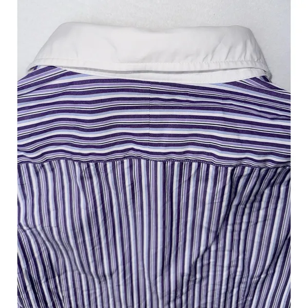 Lauren Ralph Lauren Womens Sz L Purple White Striped Preppy Corporate Chic Work - Image 9