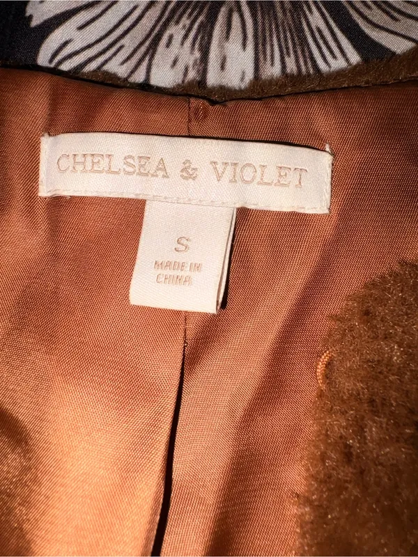 Chelsea & Violet Brown Faux Fur Jacket with Copper Lining - Image 2