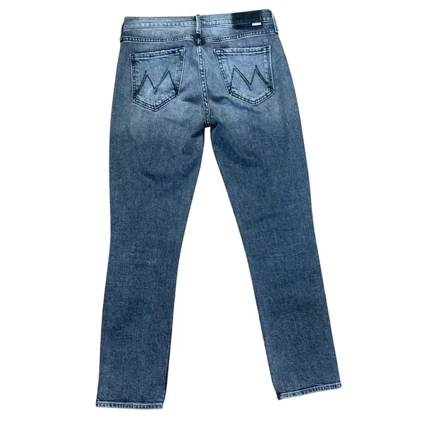 Mother The Flirt Jeans in Hell Yeah! Wash Size 28 Faded Dark Denim Distressed - Image 2