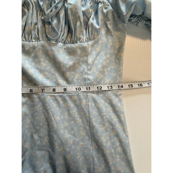 Milkmaid Dress Tallulah‎ Blue White Floral Midi Sz M Cottagecore Peasant Kutumai - Image 8
