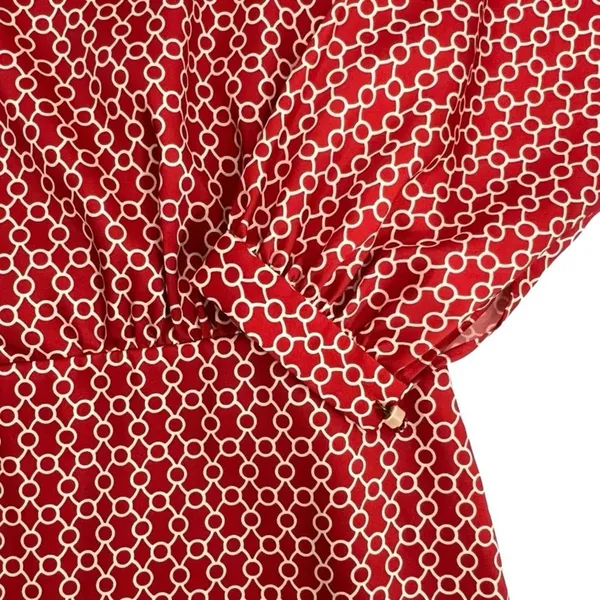 ALEXIS Coretti Mini Dress Silk Blouson Top Flounce Hem Printed Women's Size M - Image 8