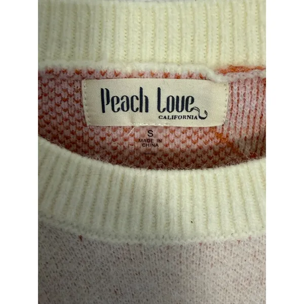 Peach Love Harvest Is Here Cream Pumpkin Sweater NWOT size small - Image 4