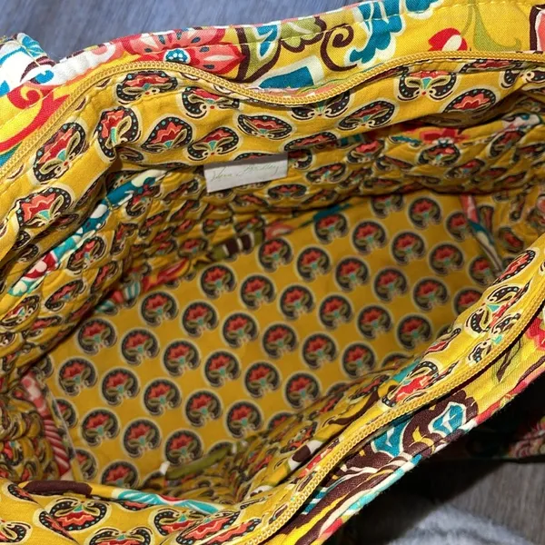 Vera Bradley Yellow Paisley Shoulder Bag/Tote Bag - Image 9
