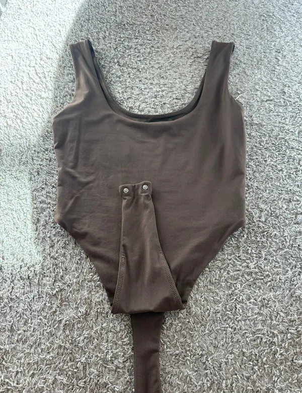Pumiey Brown High Cut Bodysuit - Image 2