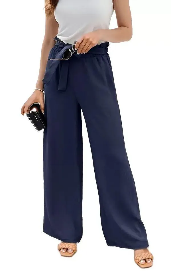 High Rise Elastic Waist Palazzo Pants For Women, Size-M-L-XL - Image 4