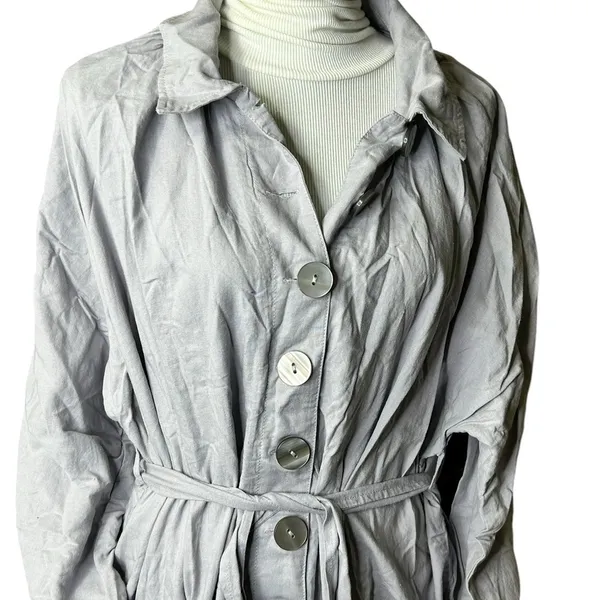 NEW Free People Meet Me In Montauk Duster Jacket Lavender Trench Dress Belted - Image 5
