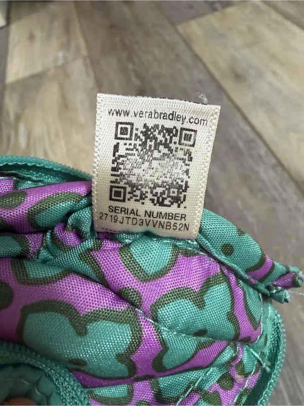 Vera Bradley Teal Quilted Zip ID Case Keychain Wallet - Image 5