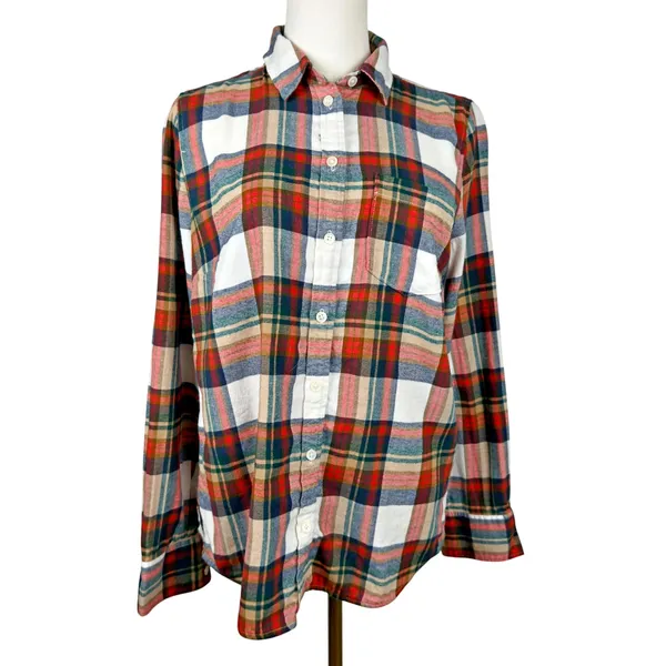 J.Crew  Plaid Light Flannel Long Sleeve Button Down Shirt Gorp - Image 2