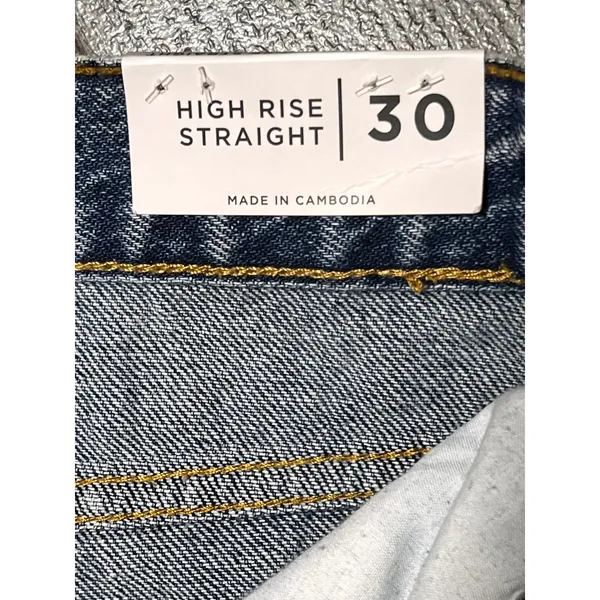 Pacsun High Rise‎ Straight Jeans Distressed Light Wash Size 30 Button Fly Baggy - Image 5