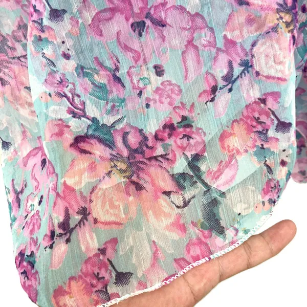 SUNFLOWER Pink Floral Kaftan Cover Up Sheer Summer Dress Boho Coastal Beachy OS - Image 11