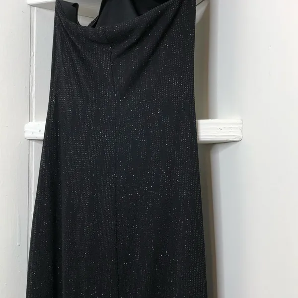 I.N. San Francisco Black M Strapless Shimmery Tulip Asymmetrical Dress Fit & Flare Night Out Shiny - Image 8