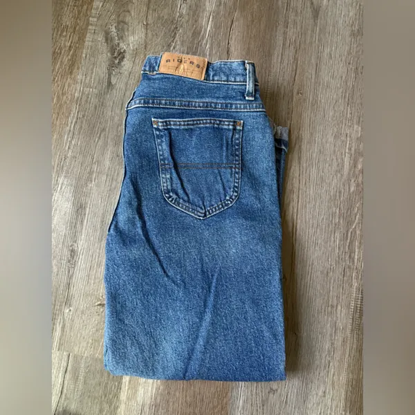 VTG RIDERS Classic Blue Denim Jeans Mom Jeans Relaxed High Waist Size 33 34 - Image 9