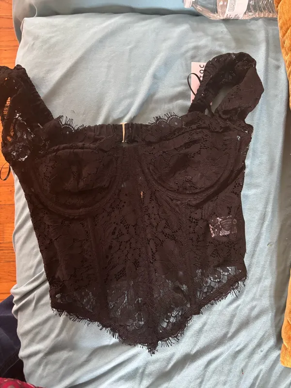 TIC TOC Black Lace Corset Camisole Top - Image 6