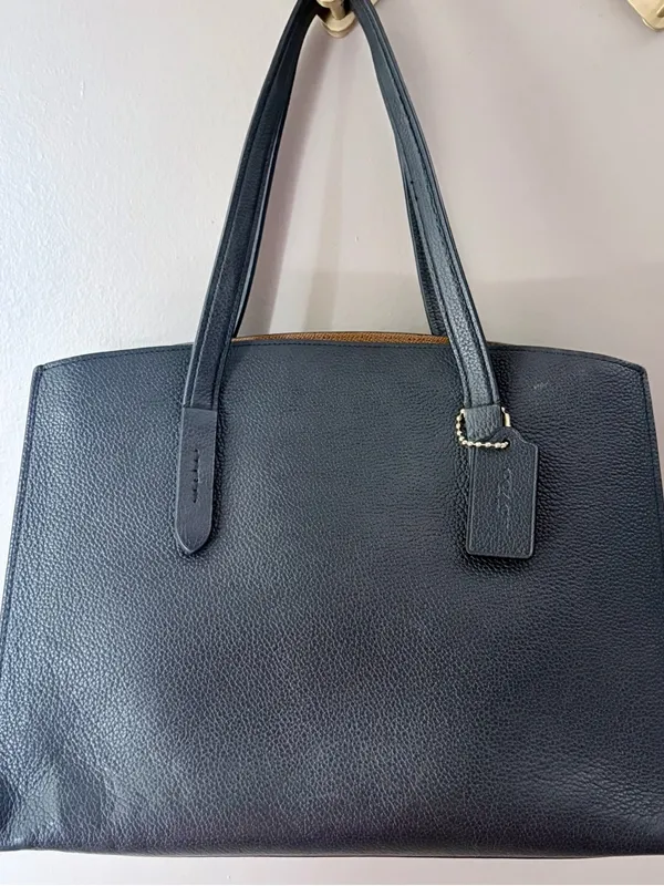 Coach Black Polished Pebble Leather Charlie Carryall Tote 25137 - Image 6