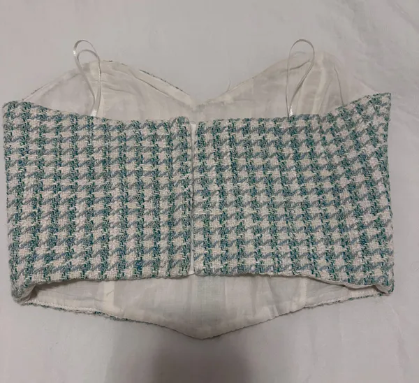 Zara Houndstooth Corset Top - Image 2