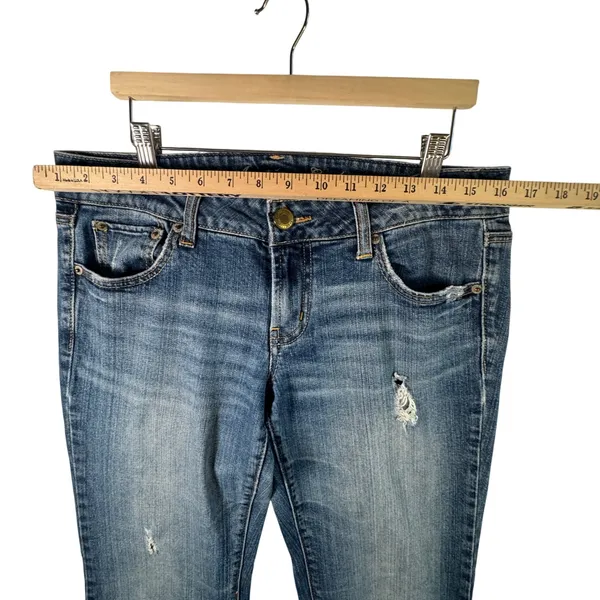 American Eagle Favorite Boyfriend Jeans Stretch Blue Low Rise‎ 8S 8 Short Y2K - Image 6
