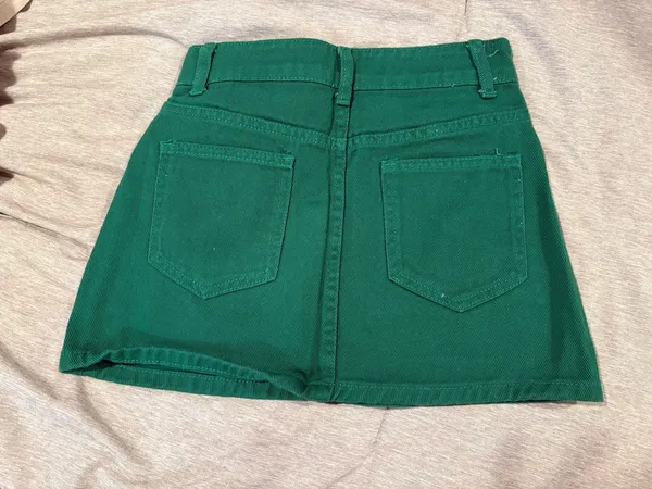 Shein green denim skirt - Image 2