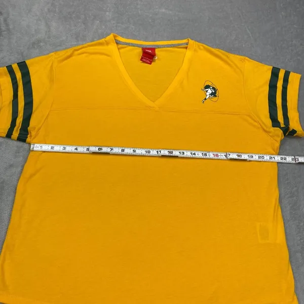 Nike Green bay Packers Jersey Womens Large Yellow Short Sleeve V Neck Pullover - Image 6