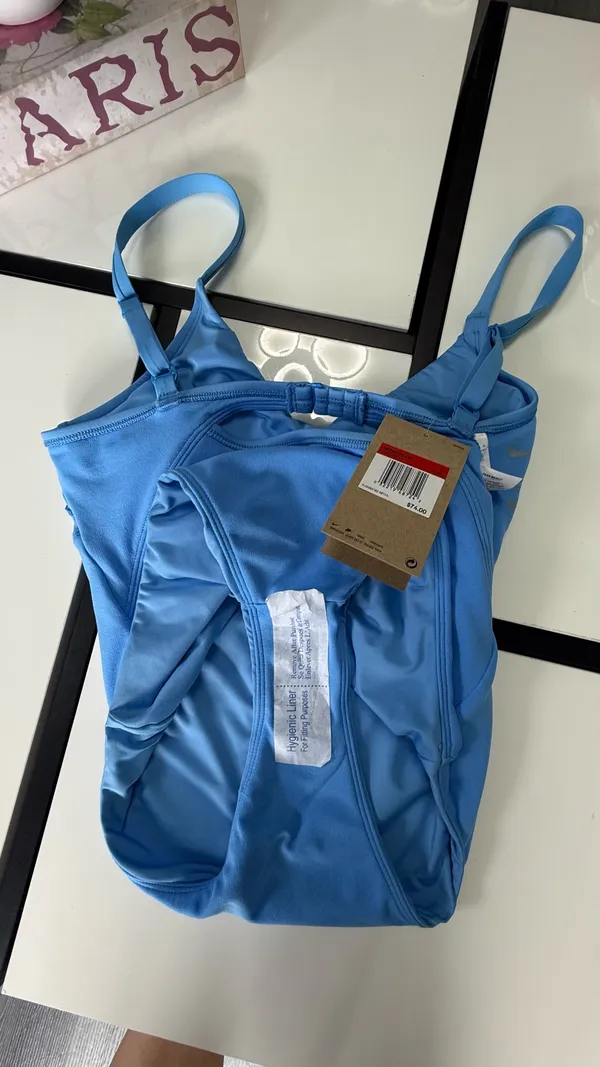 Nike Women’s Swim "Move to Zero" One-Piece Swimsuit - Light Blue - Size Large (L) - Image 15