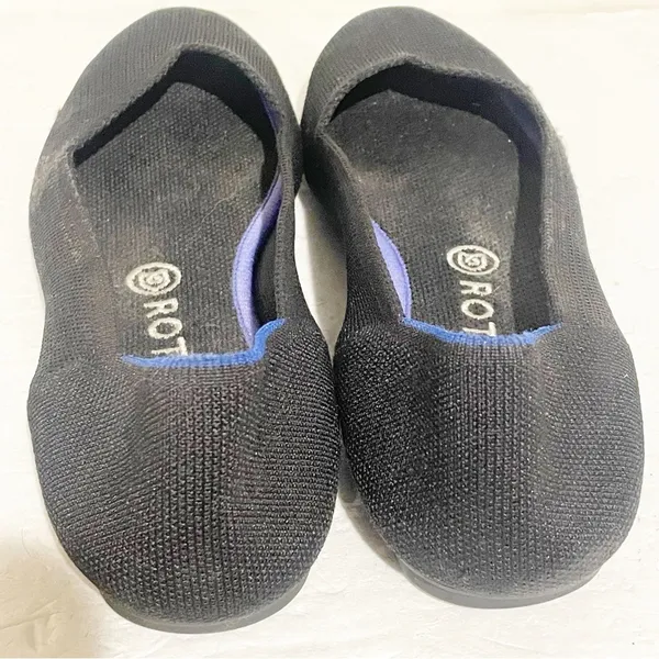 ROTHY'S Size 9.5 Black Classic Round Toe Knitted Ballet Flats - Image 4