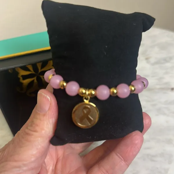 Rustic Cuff Breast Cancer Awareness‎ Stretch Bracelet Pink and Good New in Box - Image 4