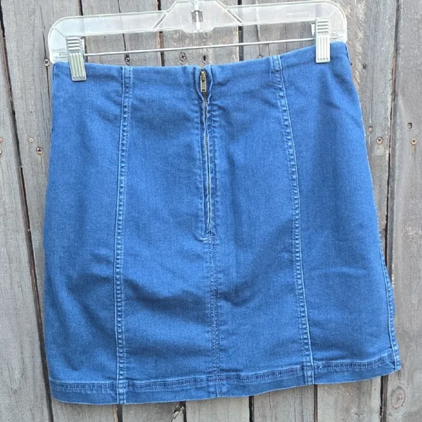 Free People Classic Blue Mini Skirt - Image 3