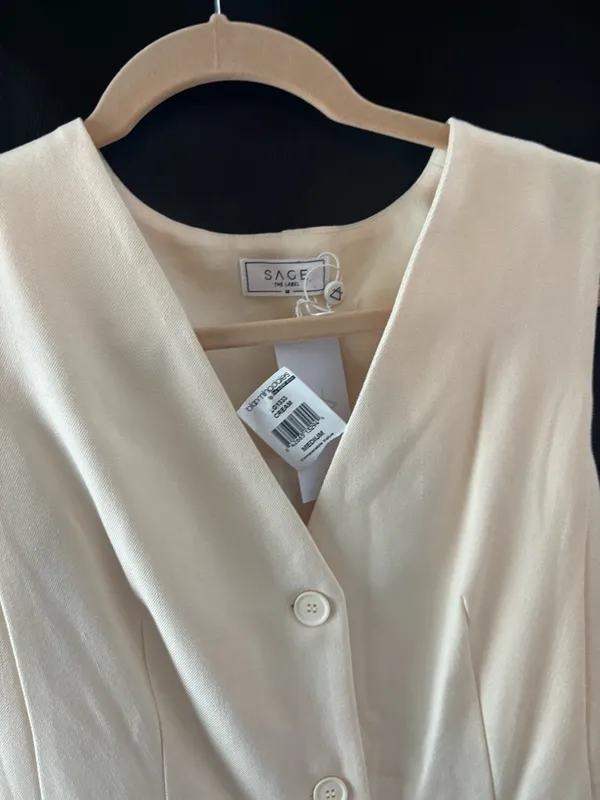 Sage The Label Button Suit Style Mini Dress, NWT - Image 9