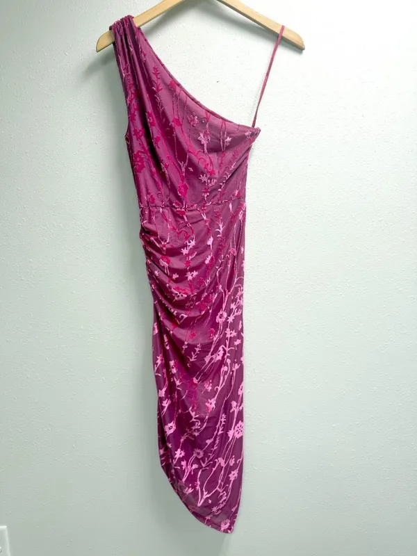 Anthropologie l Hutch One-Shoulder Ruched Velvet Dress - Image 3