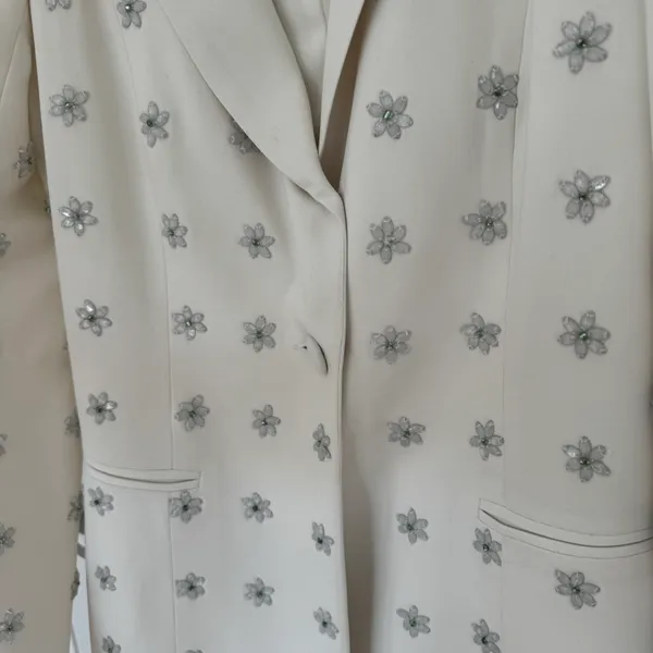 Jay Godfrey Ace Embellished Tuxedo Mini Dress Bridal White Size 2 - Image 3